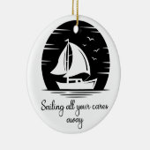 セーリングシップ帆船ヨット感動的引用文 セラミックオーナメント (右)