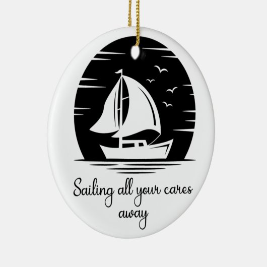 セーリングシップ帆船ヨット感動的引用文 セラミックオーナメント (右)