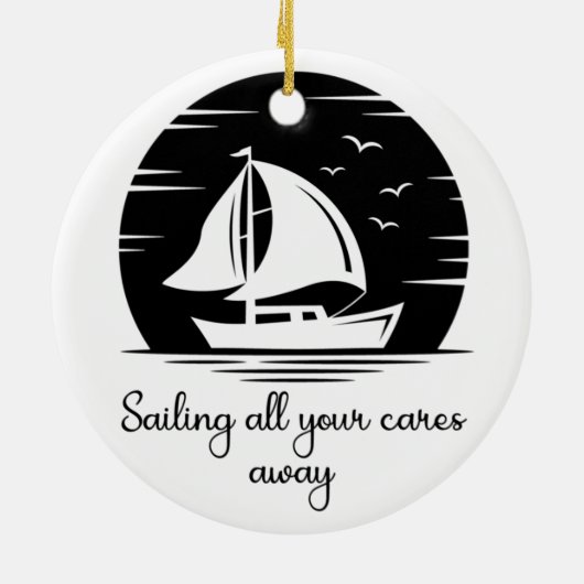 セーリングシップ帆船ヨット感動的引用文 セラミックオーナメント (裏面)