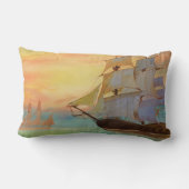 セーリングシップ枕、オリジナルのアートワーク特集。 ランバークッション (裏面)