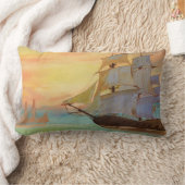 セーリングシップ枕、オリジナルのアートワーク特集。 ランバークッション (ブランケット)
