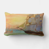 セーリングシップ枕、オリジナルのアートワーク特集。 ランバークッション (正面)