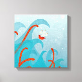 セーリングシップ海モンスター キャンバスプリント (正面)