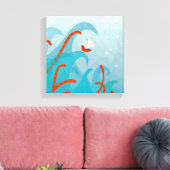 セーリングシップ海モンスター キャンバスプリント (インサイチュ (リビング))