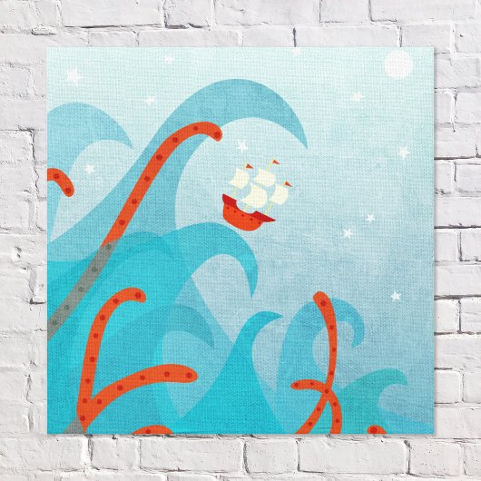 セーリングシップ海モンスター キャンバスプリント