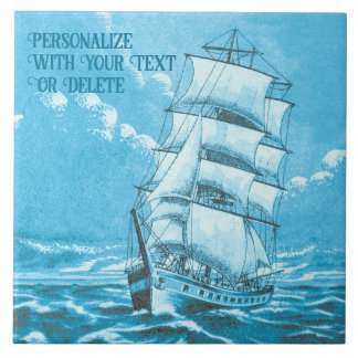 セーリングシップ航海のシーマンブルーカスタムヴィンテージ タイル