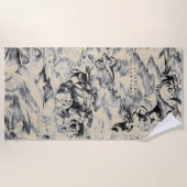 セーリングシップ&シーモンスターズAustralia World Map ビーチタオル (正面)