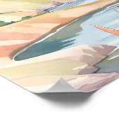 セーリングショア | ロードアイランド海水彩 ポスター (角)