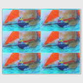 セーリングスクーナー船のラッピング紙 ラッピングペーパー (フラット)