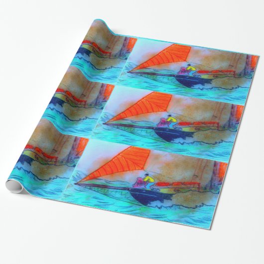 セーリングスクーナー船のラッピング紙 ラッピングペーパー (アンロールド)