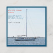 セーリングスクールインストラクター/ホワイトセーリングボートセーリング スクエア名刺 (正面)