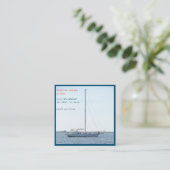 セーリングスクールインストラクター/ホワイトセーリングボートセーリング スクエア名刺 (スタンド正面)