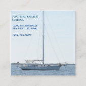 セーリングスクール/セーリングインストラクター/ホワイトセーリングボート スクエア名刺 (正面)