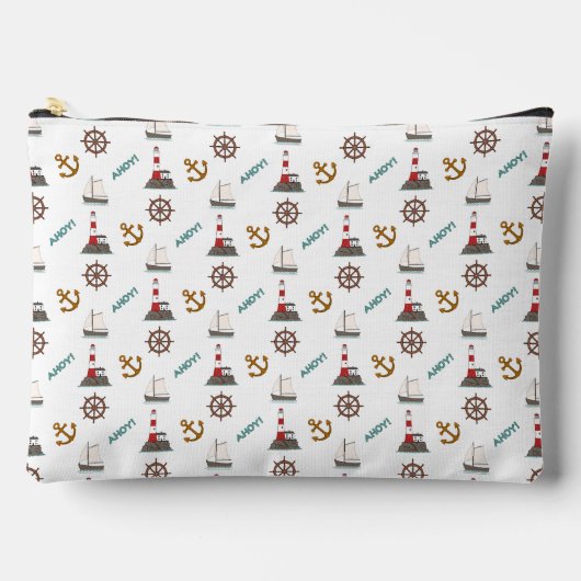 セーリングスモールパターンカラー(白) アクセサリーポーチ (正面)