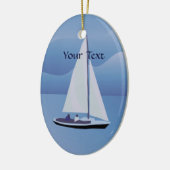 セーリングセイボートオーバルオーナメント セラミックオーナメント (左)