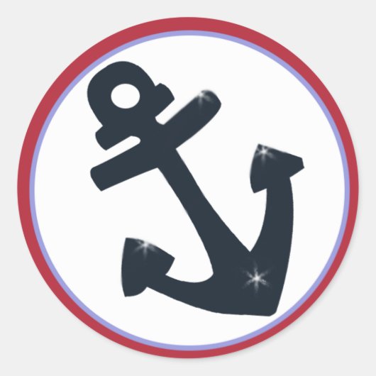 セーリングセーリングボートいかり封筒用シール/好意 ラウンドシール (正面)