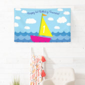 セーリングセーリングボートかわいい春1st誕生日パーティー 横断幕 (インサイチュ)