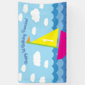 セーリングセーリングボートかわいい春1st誕生日パーティー 横断幕 (縦)