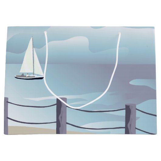 セーリングセーリングボートアクア海Lg抱き枕 ラージペーパーバッグ (正面)