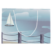 セーリングセーリングボートアクア海Lg抱き枕 ラージペーパーバッグ (裏面)