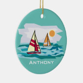 セーリングセーリングボートデザインセラミックオーナメント セラミックオーナメント (右)