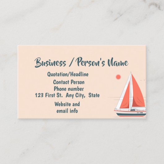 セーリングセーリングボート学校クラスカスタムズ事業 名刺 (正面)