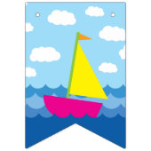 セーリングセールボートカウト子供の誕生日パーティー バンティングフラッグ (第1の旗)