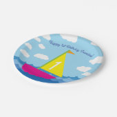 セーリングセールボートカワイイ子供の誕生日パーティー ペーパープレート (アングル)