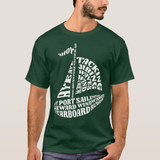 セーリングタイポグラフィワードアートセーラー Tシャツ