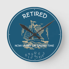 セーリングタイ退職したムブルーホワイトマリタイムに住む ラウンド壁時計