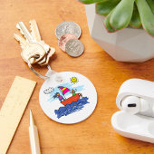 セーリングトリップイラストレーションセイルボートキーチェーン キーホルダー