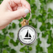 セーリングパーソナライズされたクラブブラックヴィンテージキーチェーン キーホルダー (手)