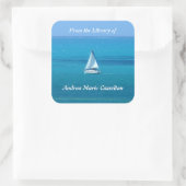 セーリングパーソナライズされた蔵書票 スクエアシール (バッグ)