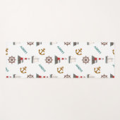 セーリングビッグパターンのカラー（白） ヨガマット (正面(横))