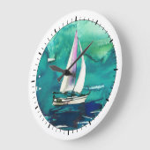 セーリングビニネットウォールクロック ラージ壁時計 (傾斜)