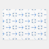 セーリングブルーいかり&ライフリングや輪 航海の ラッピングペーパーシート (正面2)