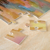 セーリングボートと海サンセット ジグソーパズル (側面)