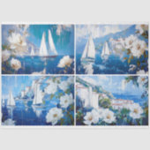 セーリングボートのコラージュの切り離し 薄葉紙 (正面)