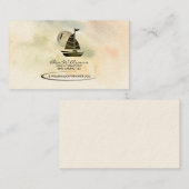 セーリングボートの名刺(月の背景を含む) 名刺 (正面/裏面)