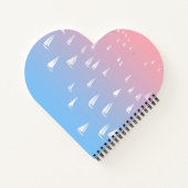 セーリングボートの海ハート ノートブック (裏面)