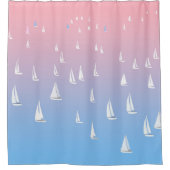 セーリングボートの海 シャワーカーテン (正面)