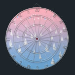 セーリングボートの海 ダーツボード<br><div class="desc">日の出に開いた青とピンクの海レガッタで遠くに帆船。帆走ヨットは波の上をグライグリ走る。レガッタボートの海。セーリングイベントイラストレーションに帆船。レガッタボートレースミニマルと抽象デザイン。セーリングスポーツ</div>