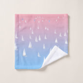 セーリングボートの海 バスタオルセット (ウォッシュタオル)