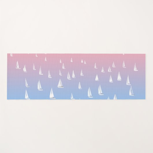 セーリングボートの海 ヨガマット (正面(横))