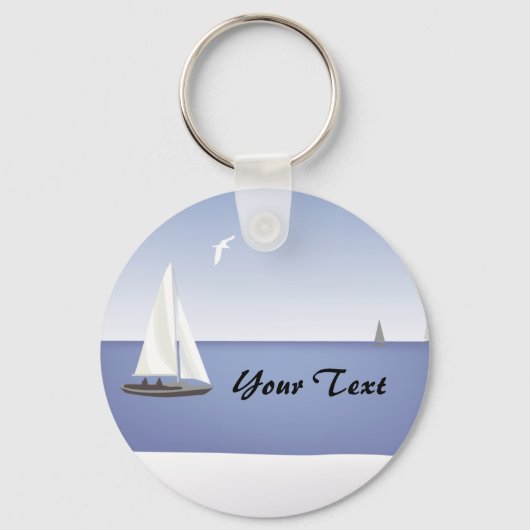 セーリングボートをホライゾンキーチェーンに キーホルダー (正面)