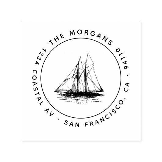 セーリングボートカスタム差出人住所スタンプ セルフインキングスタンプ (デザイン)