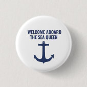 セーリングボートギフトウェルカムアボード航海のいかり 缶バッジ (正面)