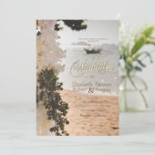 セーリングボートシックフラワーズビーチ結婚式 招待状 (スタンド正面)