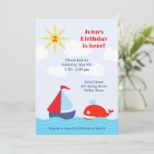 セーリングボートバースデーパーティーフラット招待状 招待状 (スタンド正面)