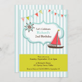 セーリングボートバースデーパーティーフラット招待状 招待状 (正面/裏面)